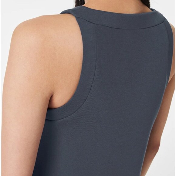 Spanx AirEssentials Tank Midi Dress Dark Storm Blue Sleeveless Soft Traveling S - Picture 7 of 12